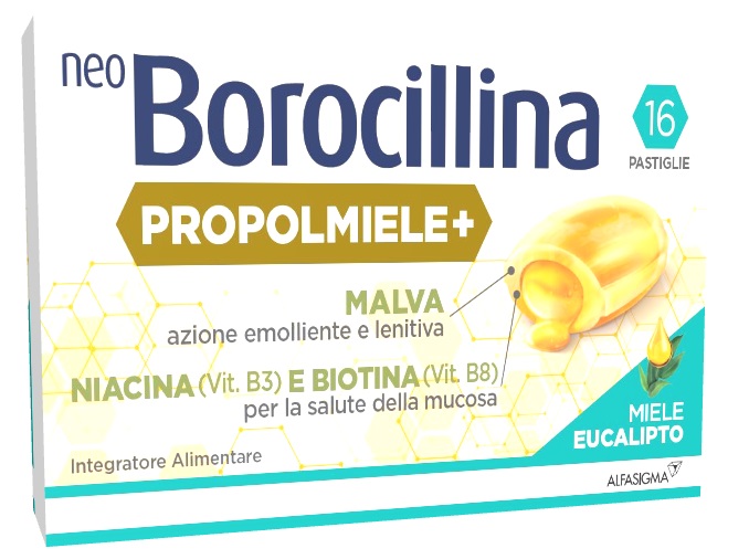 NEOBOROCILLINA PROPOLMIELE+ MIELE/EUCALIPTO 16 PASTIGLIE - FarmaLucia