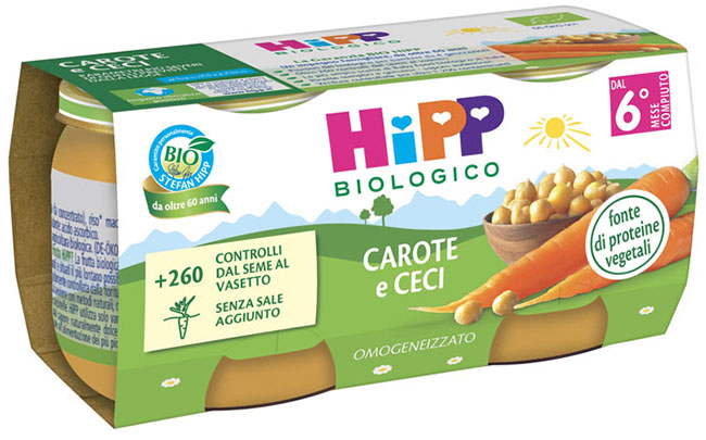 HIPP BIO OMOGENEIZZATO CAROTE/CECI 2X80 G - FarmaLucia