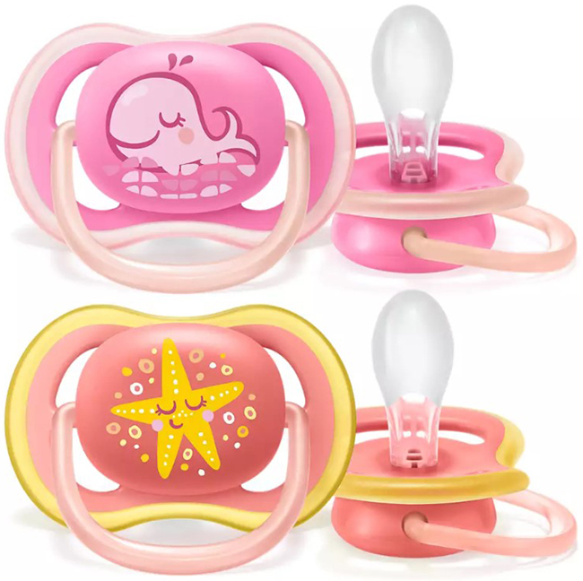 AVENT ULTRA AIR SUCCHIETTO BALENA/STELLA FEMMINA 6-18 MESI 2 PEZZI - FarmaLucia