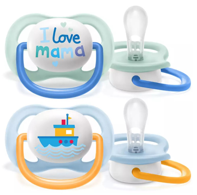 AVENT ULTRA AIR SUCCHIETTO MAMA/BOAT MASCHIO 0-6 MESI 2 PEZZI - FarmaLucia