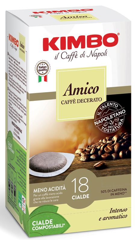 KIMBO AMICO CAFFE' TORREFATTO E DECERATO 18 CIALDE 7 G - FarmaLucia
