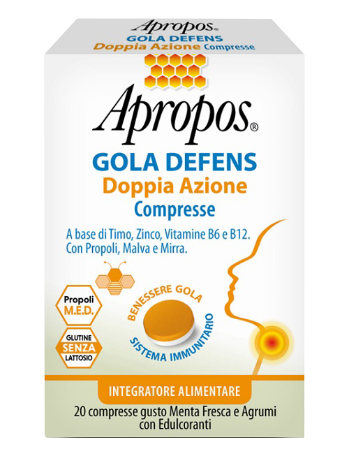 APROPOS GOLA DEFENS DOPPIA AZIONE 20 COMPRESSE - FarmaLucia