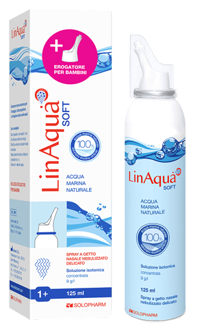 SOLUZIONE SPRAY ISOTONICA NASALE LINAQUA SOFT 125 ML CON DOPPIO EROGATORE - FarmaLucia