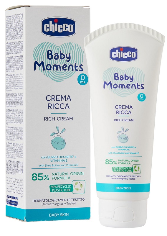 CHICCO BABY MOMENTS CREMA RICCA CON BURRO DI KARITE' E VITAMINA E 100 ML - FarmaLucia