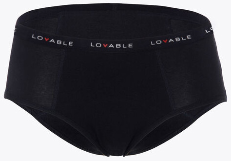 LOVABLE PERIOD PANTIES SLIP FLUSSO MEDIO NERO TAGLIA SMALL - FarmaLucia