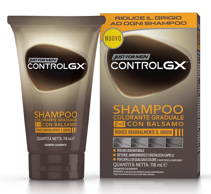 JUST FOR MEN CONTROL GX SHAMPOO COLORANTE GRADUALE 2 IN 1 CON BALSAMO 150 ML - FarmaLucia