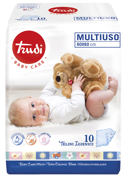 TRUDI BABY CARE TELINI MULTIUSO 60X60 CM 10 PEZZI - FarmaLucia