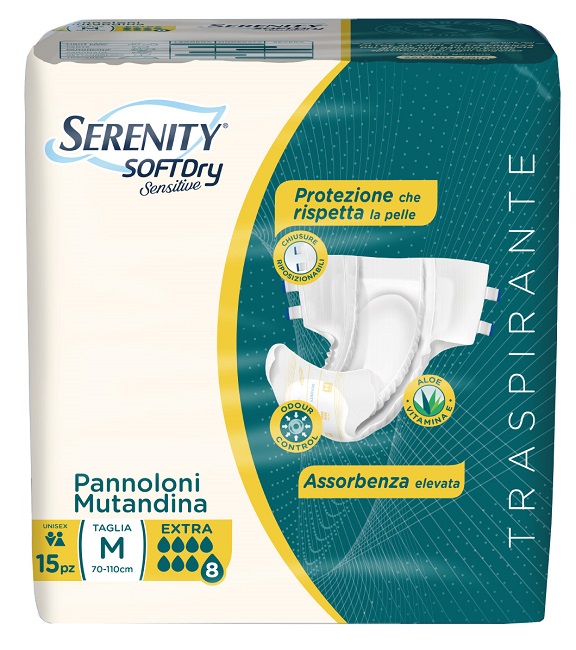 PANNOLONE MUTANDINA SERENITY SD SENSITIVE EXTRA M 15 PEZZI - FarmaLucia