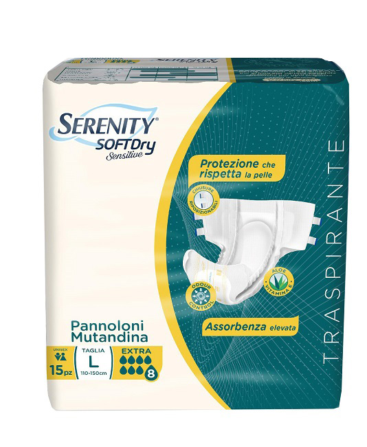 PANNOLONE MUTANDINA SERENITY SD SENSITIVE EXTRA L 15 PEZZI - FarmaLucia