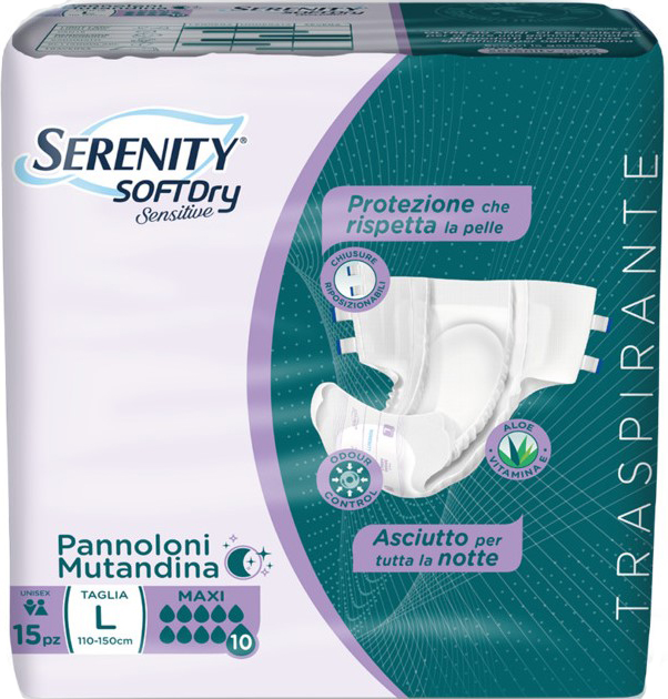 PANNOLONE MUTANDINA SERENITY SD SENSITIVE MAXI L 15 PEZZI - FarmaLucia