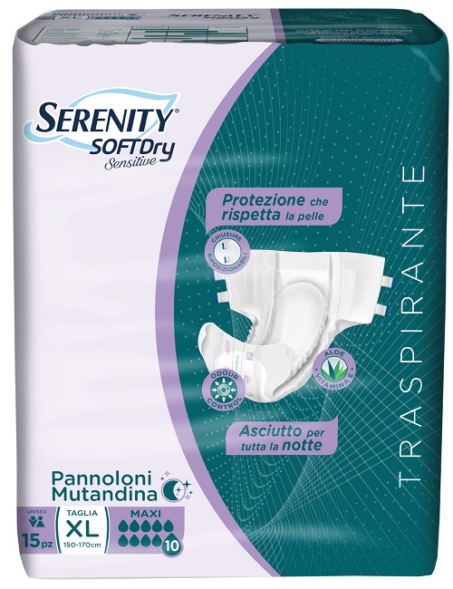 PANNOLONE MUTANDINA SERENITY SD SENSITIVE MAXI XL 15 PEZZI - FarmaLucia