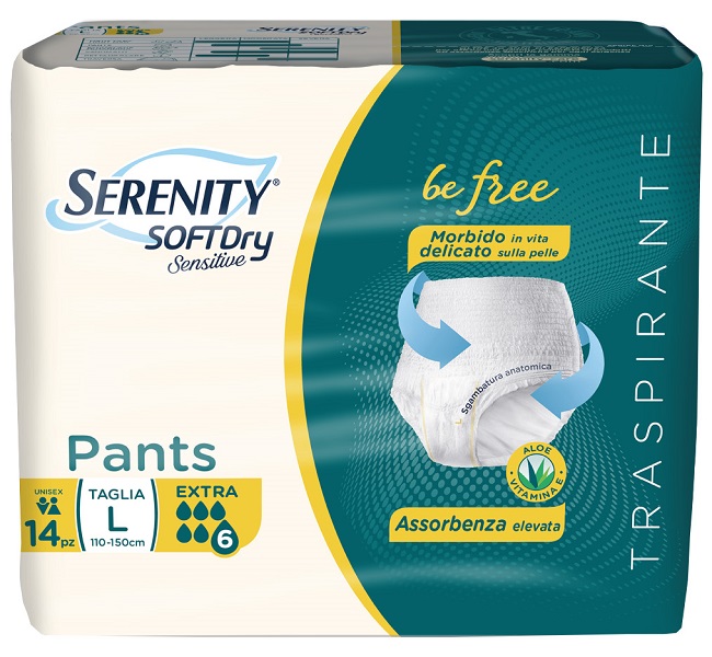 SERENITY PANTS SD SENSITIVE BE FREE EXTRA L 14 PEZZI - FarmaLucia