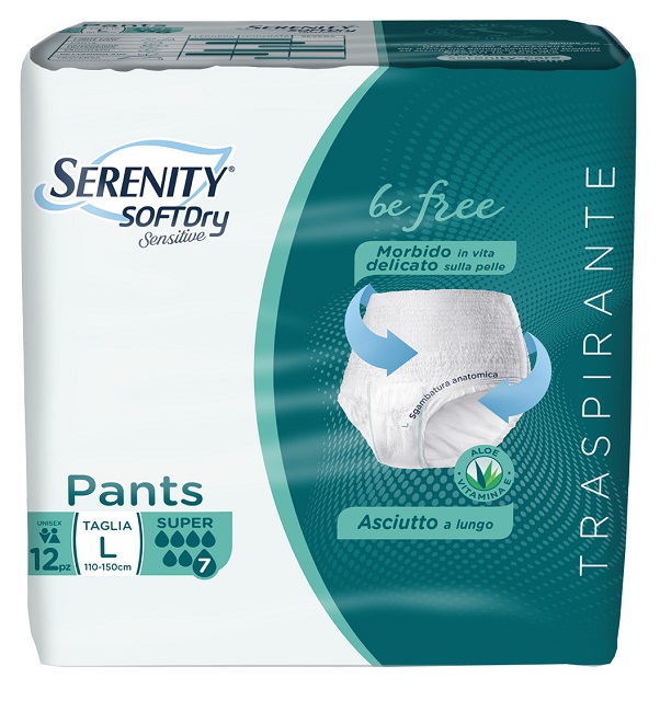 SERENITY PANTS SD SENSITIVE BE FREE SUPER L 12 PEZZI - FarmaLucia