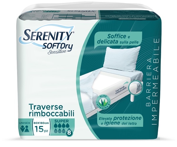 SERENITY TRAVERSA SD SENSIIVE SUPER 80X180 CM 15 PEZZI - FarmaLucia