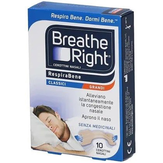 CEROTTI NASALI BREATHE RIGHT CLASSICI GRANDI 10 PEZZI - FarmaLucia