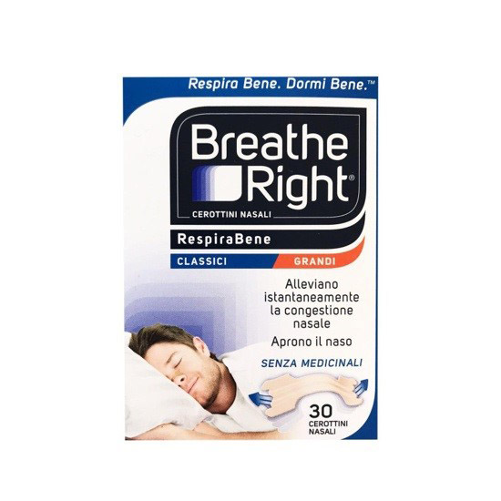 CEROTTI NASALI BREATHE RIGHT CLASSICI GRANDI 30 PEZZI - FarmaLucia