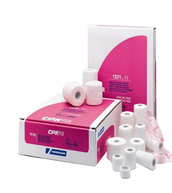 FARMABAN CPK FIX LATEX FREE 10CM X 20M BENDA ELASTICA COESIVA DI FISSAZIONE LATEX FREE DISPENSER BOX 16 PEZZI - FarmaLucia