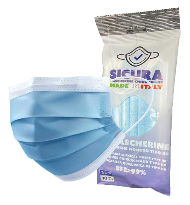 SICURA MASCHERINA CHIRURGICA TIPO IIR 10 PEZZI - FarmaLucia