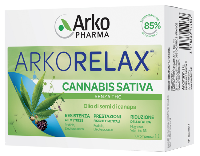 ARKORELAX CANNABIS SATIVA 30 COMPRESSE - FarmaLucia