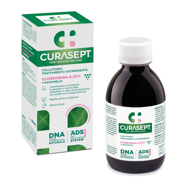 CURASEPT COLLUTORIO ADS DNA TRATTAMENTO ASTRINGENTE 200 ML + CAMPIONE OMAGGIO DENTIFRICIO ASTRINGENTE 6 ML - FarmaLucia