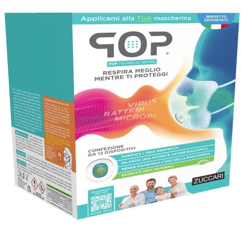 POP TECHNICAL DEVICE 12 DISPOSITIVI ADESIVI PROFUMA E PURIFICA MASCHERINA - FarmaLucia