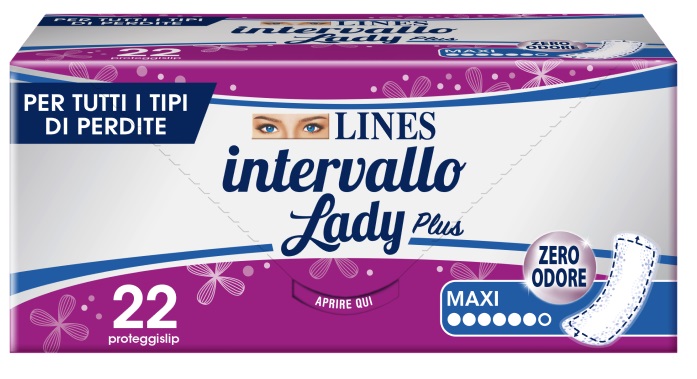 PROTEGGISLIP LINES INTERVALLO LADY PLUS MAXI 22 PEZZI - FarmaLucia