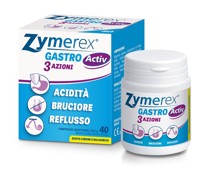 ZYMEREX GASTRO ACTIV 3 AZIONI 40 COMPRESSE MASTICABILI - FarmaLucia