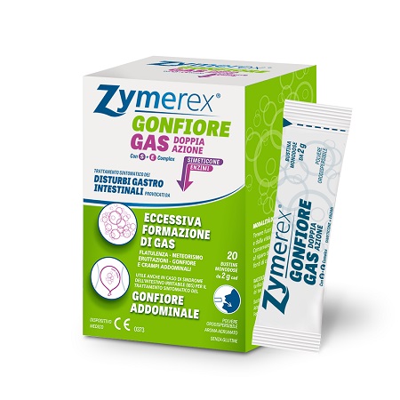 ZYMEREX GONFIORE GAS DOPPIA AZIONE CON S+E COMPLEX 20 BUSTINE MONODOSE DA 2 G - FarmaLucia