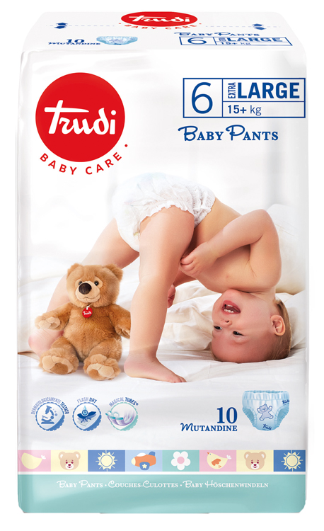 TRUDI BABY CARE PANTS EXTRALARGE 15 KG+ 10 PEZZI - FarmaLucia