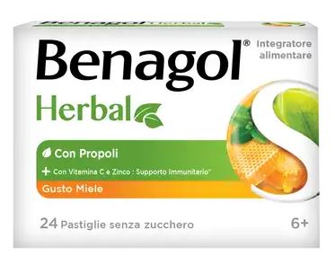BENAGOL HERBAL MIELE 24 PASTIGLIE - FarmaLucia