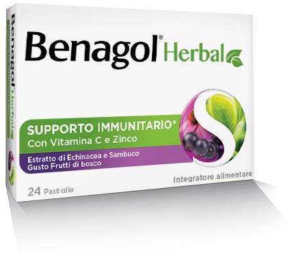 BENAGOL HERBAL FRUTTI DI BOSCO 24 PASTIGLIE - FarmaLucia