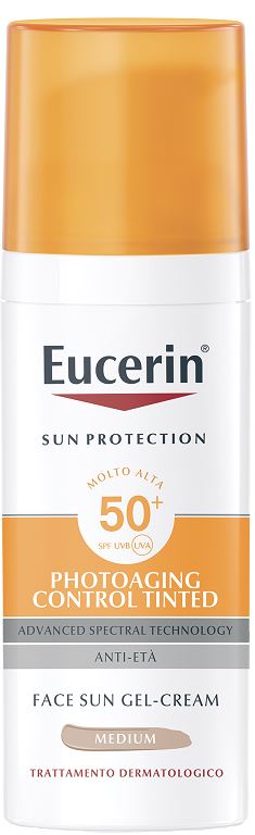 EUCERIN SUN PHOTOAGING CONTROL TINTED GEL CREME SPF50+ MEDIUM 50 ML - FarmaLucia