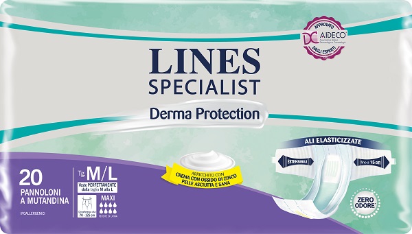 PANNOLONE A MUTANDINA LINES SPECIALIST DERMA MAXI M/L 20 PEZZI - FarmaLucia