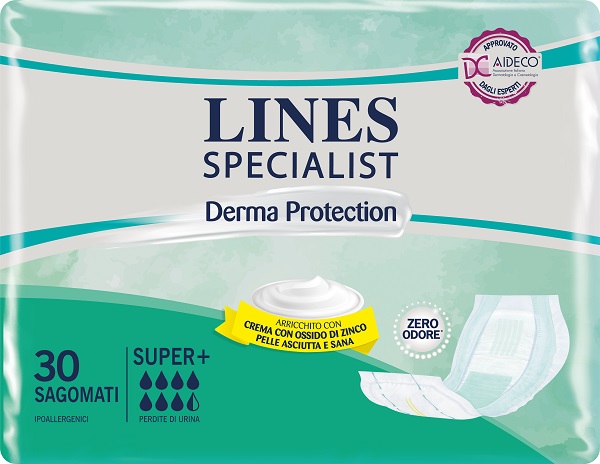 PANNOLONE PER INCONTINENZA LINES SPECIALIST DERMA SAGOMATO SUPER+ 30 PEZZI - FarmaLucia