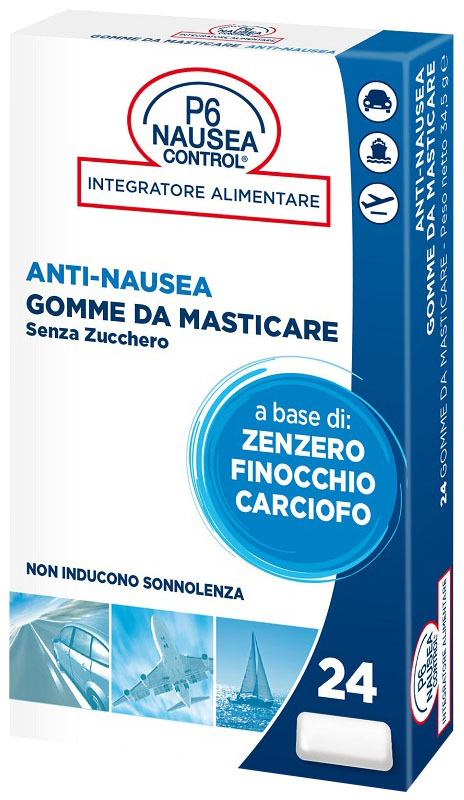P6 NAUSEA CONTROL 24 GOMME DA MASTICARE SENZA ZUCCHERO - FarmaLucia