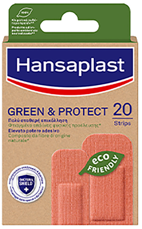 CEROTTO HANSAPLAST IN STRISCIA GREEN&PROTECT M 1X6 CM 10 PEZZI - FarmaLucia