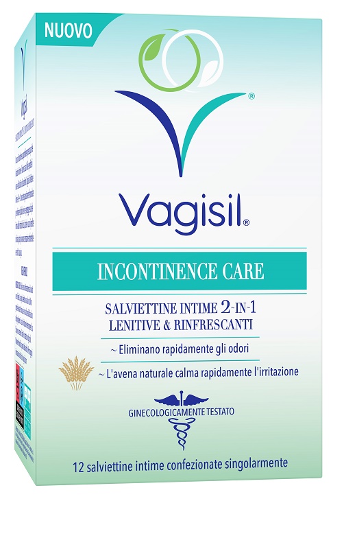VAGISIL INCONTINENCE CARE SALVIETTINE INTIME 2IN1 LENITIVE & RINFRESCANTI 12 PEZZI - FarmaLucia