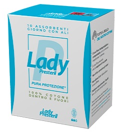 LADY PRESTERIL ASSORBENTI GIORNO CON ALI RIPIEGATI BIODEGRADABILI 10 PEZZI - FarmaLucia