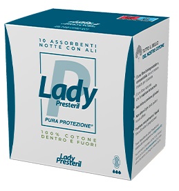 LADY PRESTERIL ASSORBENTI NOTTE CON ALI RIPIEGATI BIODEGRADABILI 10 PEZZI - FarmaLucia