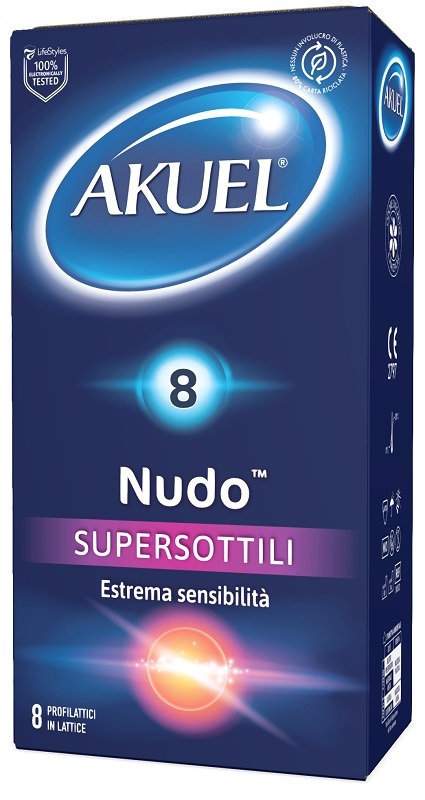 PROFILATTICO AKUEL NUDO SUPERSOTTILE 8 PEZZI - FarmaLucia