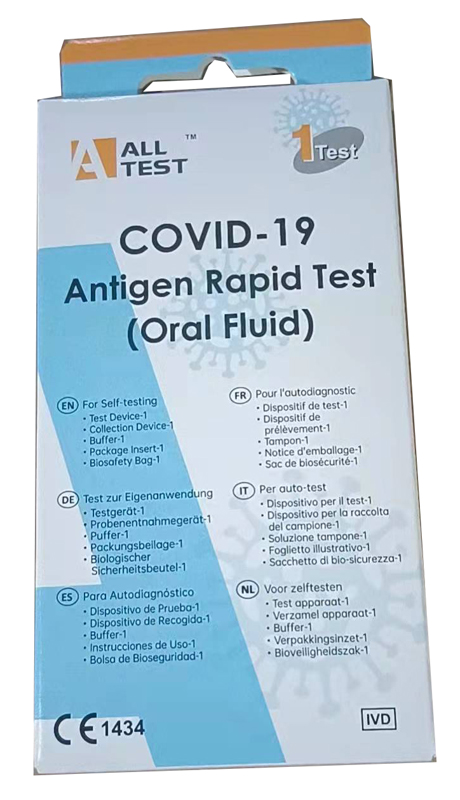 TEST ANTIGENICO RAPIDO COVID-19 ALLTEST AUTODIAGNOSTICO DETERMINAZIONE QUALITATIVA ANTIGENI SARS-COV-2 IN CAMPIONI SALIVARI MEDIANTE IMMUNOCROMATOGRAFIA - FarmaLucia