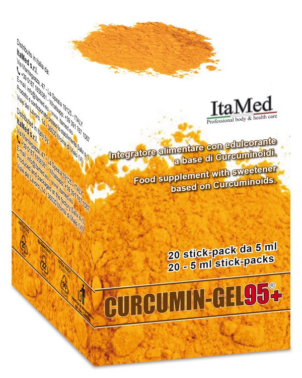 CURCUMIN GEL 95+ 20 BUSTINE STICK PACK MONODOSE DA 5 ML AROMA LAMPONE - FarmaLucia