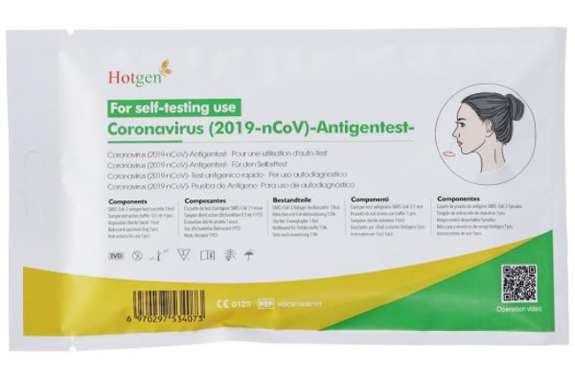 TEST ANTIGENICO RAPIDO COVID-19 HOTGEN AUTODIAGNOSTICO DETERMINAZIONE QUALITATIVA ANTIGENI SARS-COV-2 IN TAMPONI NASALI MEDIANTE IMMUNOCROMATOGRAFIA 1 PEZZO - FarmaLucia