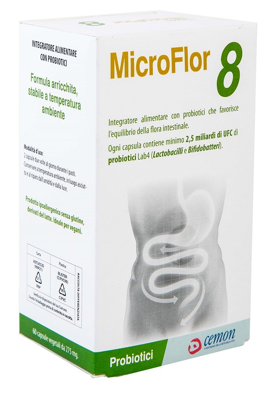 MICROFLOR 8 60 CAPSULE VEGETALI NO FRIGO - FarmaLucia