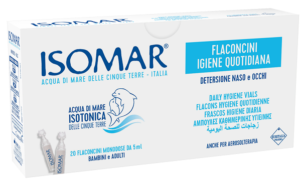 ISOMAR SOLUZIONE ISOTONICA ACQUA MARE IGIENE QUOTIDIANA 20 FLACONCINI MONODOSE 5 ML - FarmaLucia