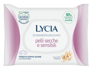 LYCIA SALVIETTINE STRUCCANTI PELLI SECCHE E SENSIBILI 20 PEZZI - FarmaLucia
