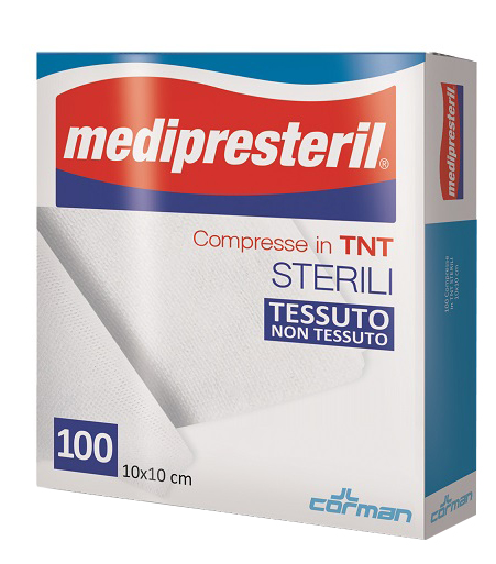 GARZA COMPRESSA MEDIPRESTERIL TNT 10X10CM 100 PEZZI - FarmaLucia