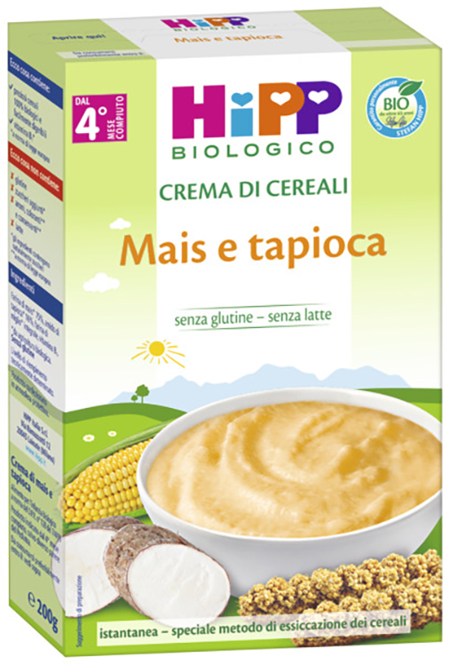 HIPP BIO CREMA CEREALI MAIS/TAPIOCA 200 G - FarmaLucia