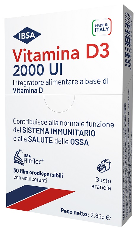 VITAMINA D3 IBSA 2000 UI 30 FILM ORODISPERSIBILI - FarmaLucia