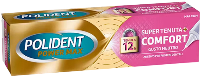 CREMA ADESIVA PROTESI DENTALI POLIDENT POWER MAX SUPER TENUTA+COMFORT 70 G - FarmaLucia